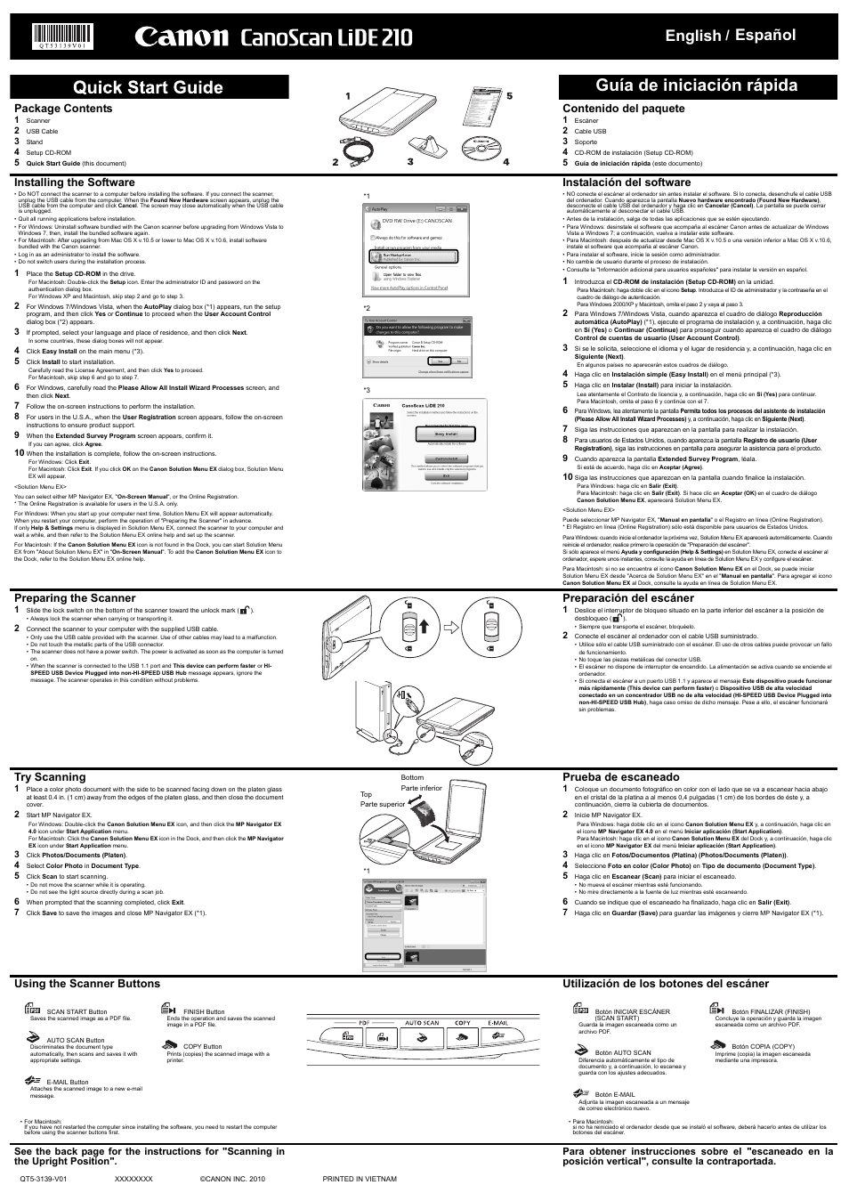 Canon CanoScan Lide210 User Manual | 2 pages