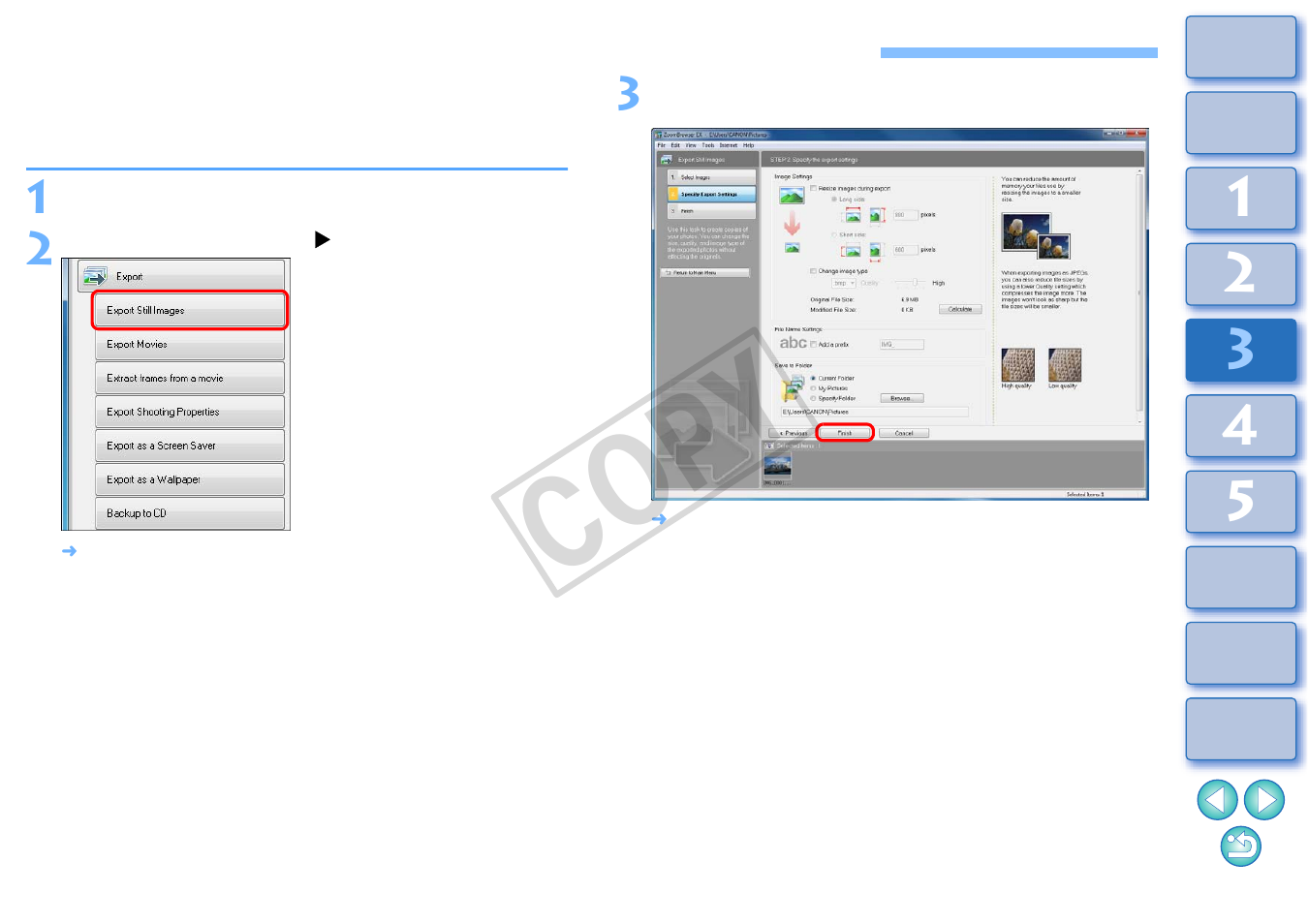 Changing the size and type of an image and saving, Cop y | Canon EOS Rebel T3i 18-55mm IS II Lens Kit User Manual | Page 60 / 100