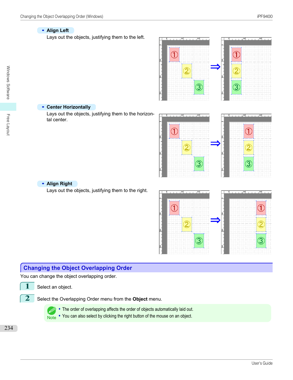 Changing the object overlapping order | Canon imagePROGRAF iPF9400 User Manual | Page 234 / 964