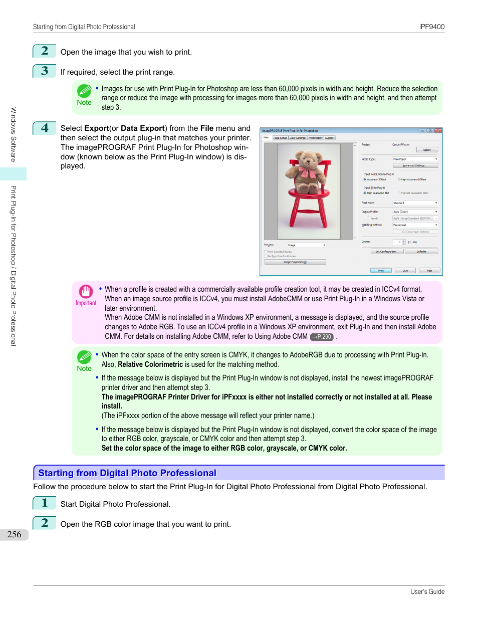 Starting from digital photo professional | Canon imagePROGRAF iPF9400 User Manual | Page 256 / 964