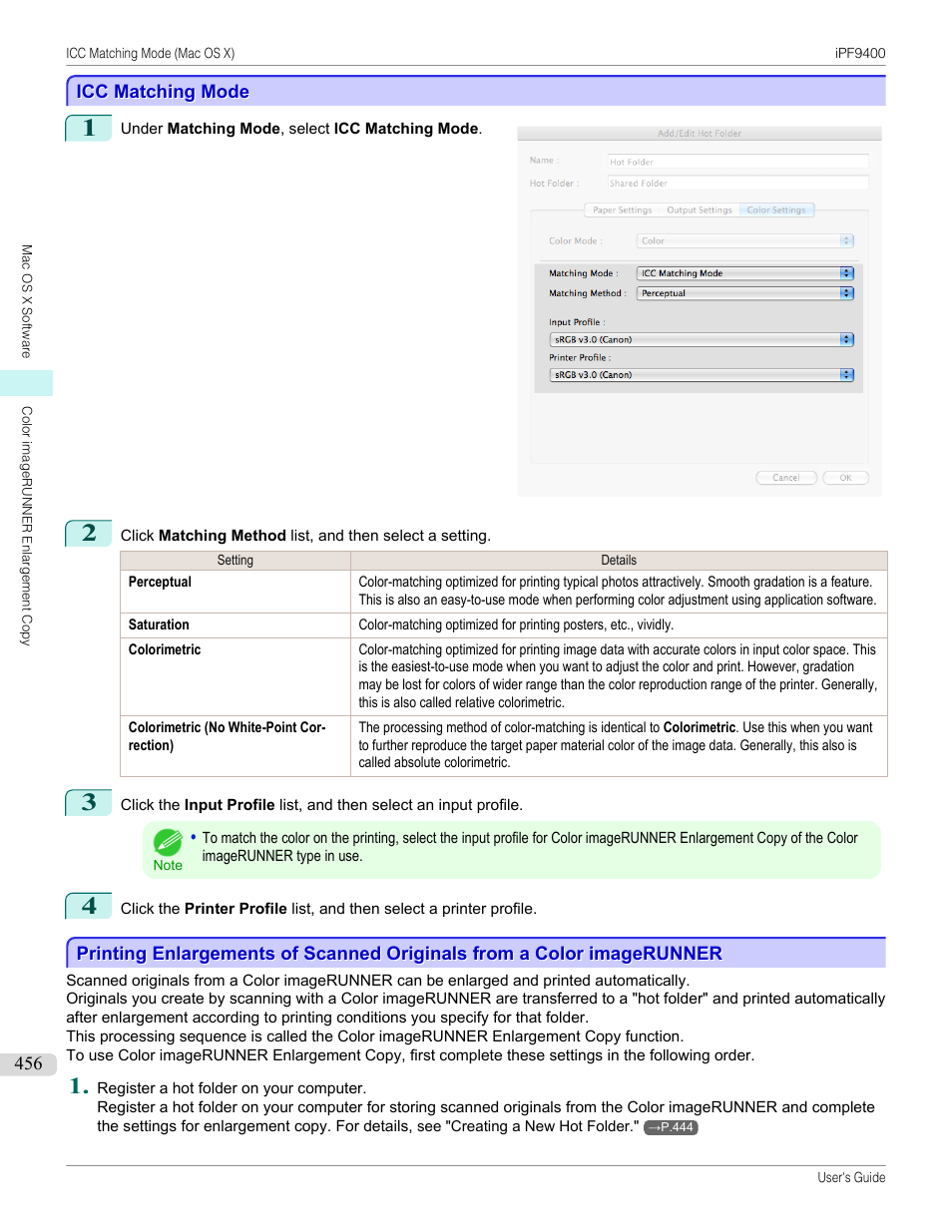 Icc matching mode, P.456 | Canon imagePROGRAF iPF9400 User Manual | Page 456 / 964