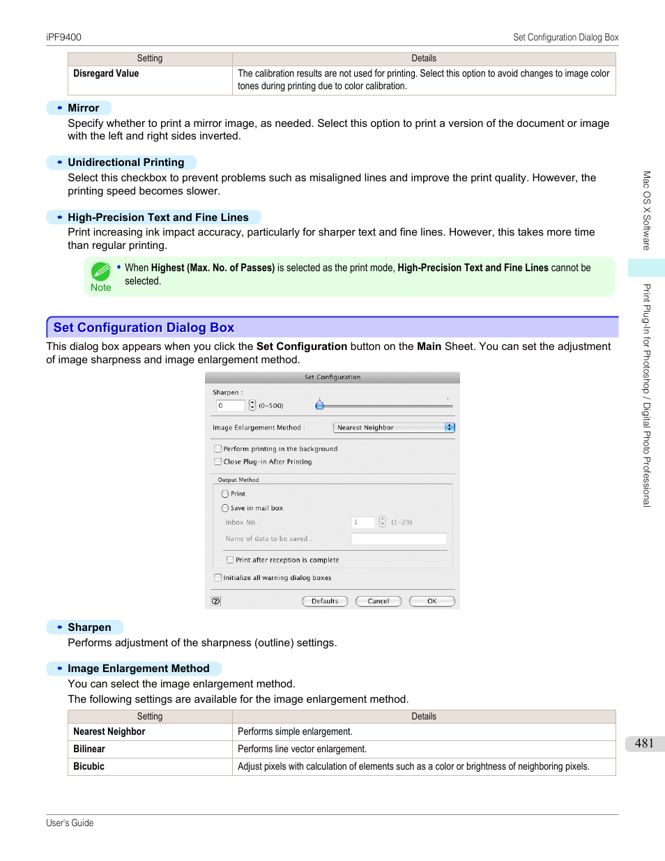 Set configuration dialog box, See "set configuration dialog box, P.481 | Canon imagePROGRAF iPF9400 User Manual | Page 481 / 964