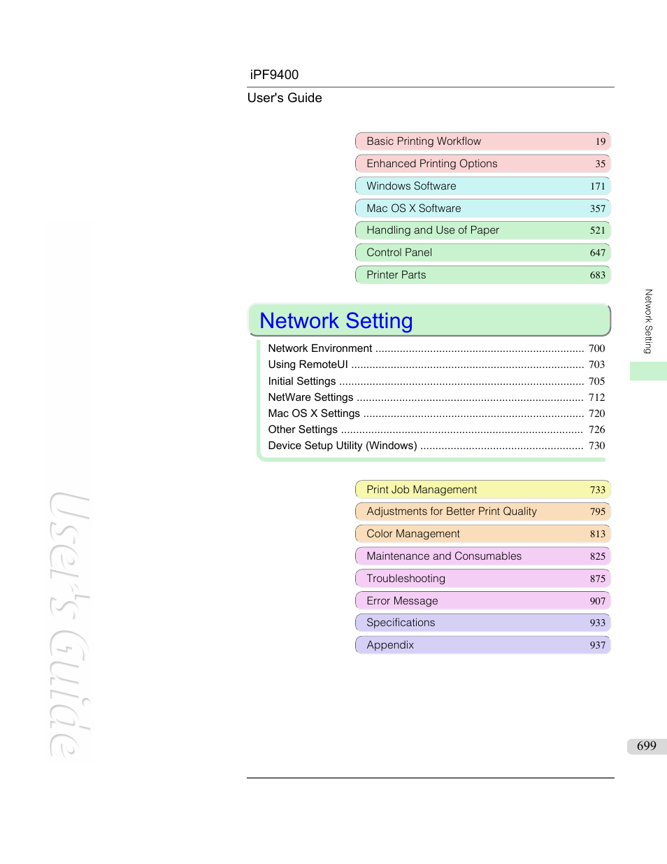 Network setting | Canon imagePROGRAF iPF9400 User Manual | Page 699 / 964