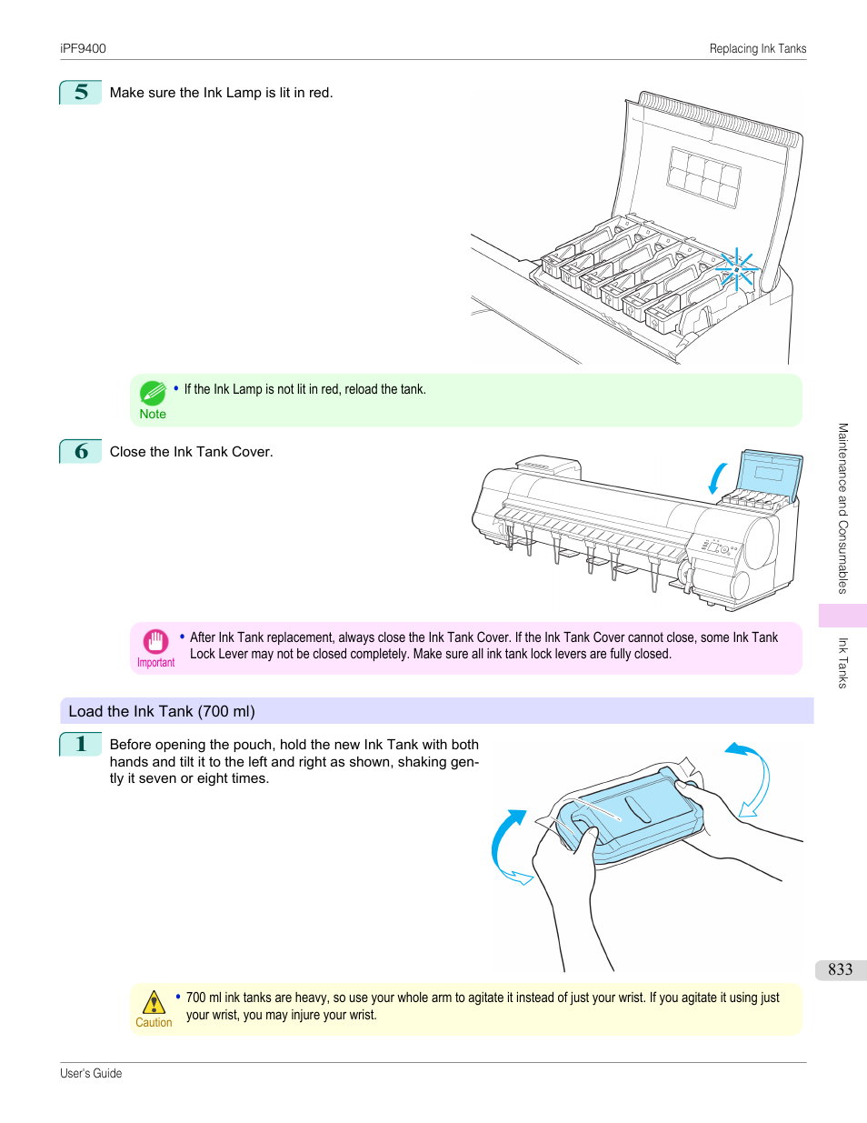 700 ml ink tanks, P.833 | Canon imagePROGRAF iPF9400 User Manual | Page 833 / 964