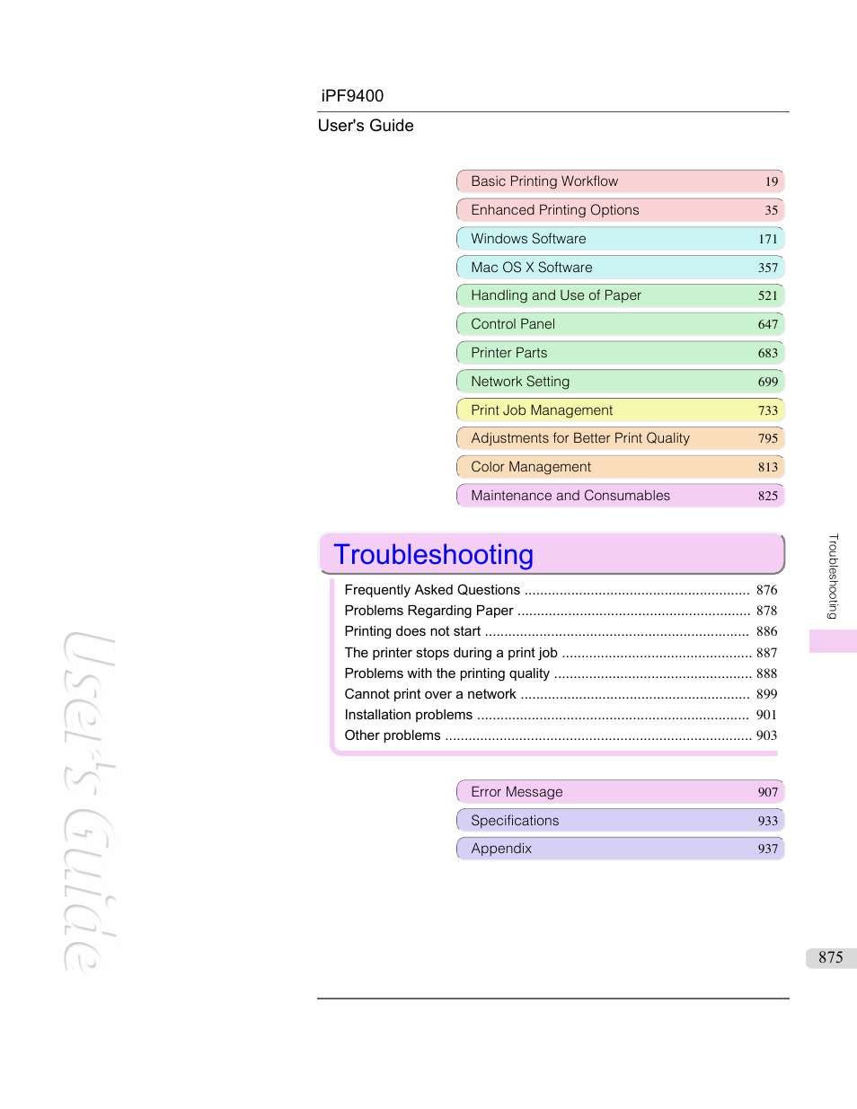 Troubleshooting | Canon imagePROGRAF iPF9400 User Manual | Page 875 / 964