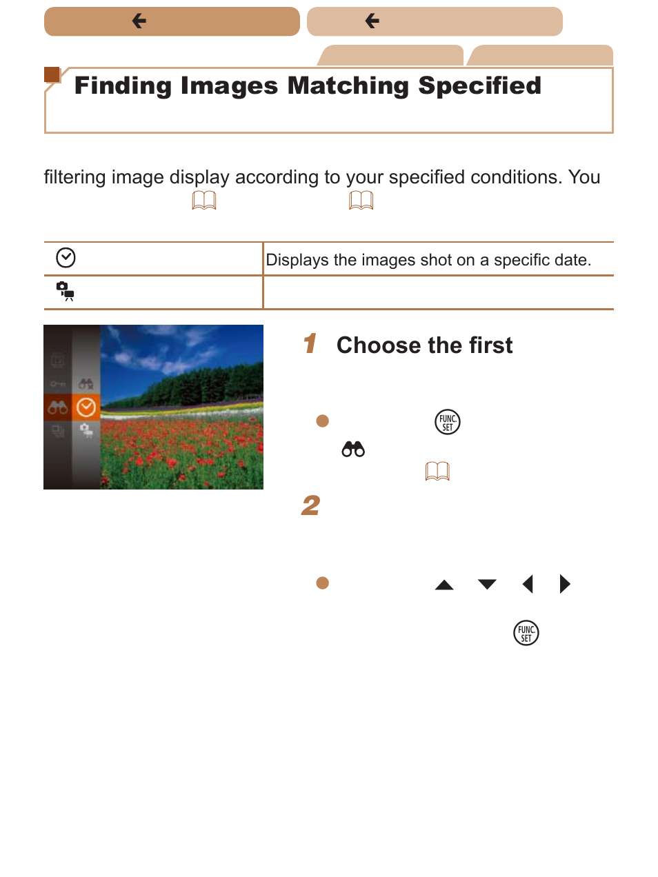 Finding images matching specified conditions | Canon PowerShot ELPH 135 User Manual | Page 115 / 222