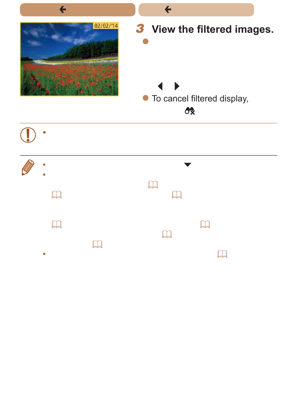 View the filtered images, Ç contents ç chapter contents | Canon PowerShot ELPH 135 User Manual | Page 116 / 222