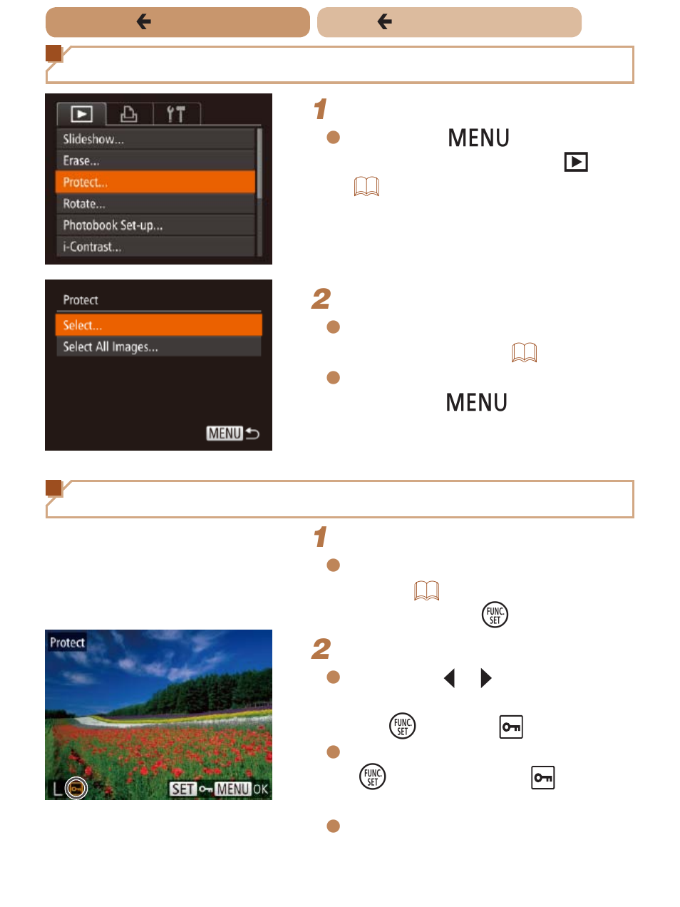 Using the menu, Choosing images individually | Canon PowerShot ELPH 135 User Manual | Page 121 / 222