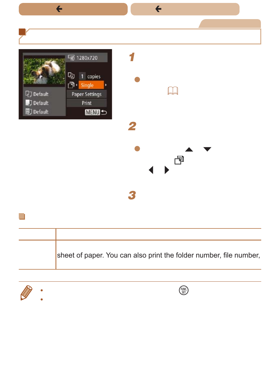 Printing movie scenes, Access the printing screen, Choose a printing method | Print the image. movie printing options | Canon PowerShot ELPH 135 User Manual | Page 169 / 222