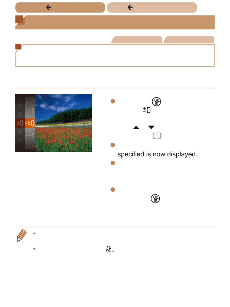 Image brightness (exposure), Image brightness, Exposure) | Adjusting image brightness (exposure compensation) | Canon PowerShot ELPH 135 User Manual | Page 86 / 222