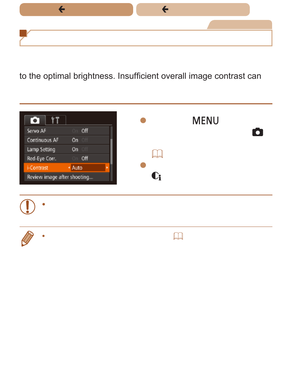 Correcting image brightness (i-contrast) | Canon PowerShot ELPH 135 User Manual | Page 90 / 222