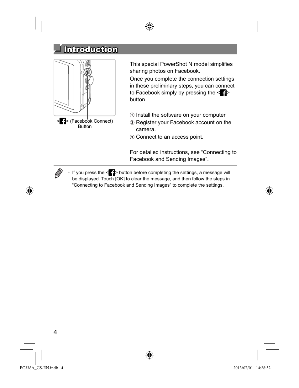 Introduction | Canon PowerShot N Facebook ready Blue Jacket Bundle User Manual | Page 4 / 36