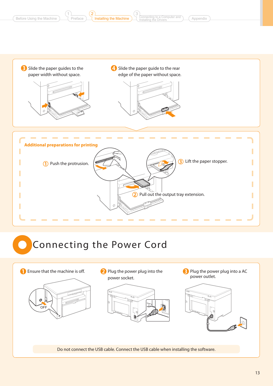 Connecting the power cord | Canon imageCLASS MF3010 User Manual | Page 15 / 28