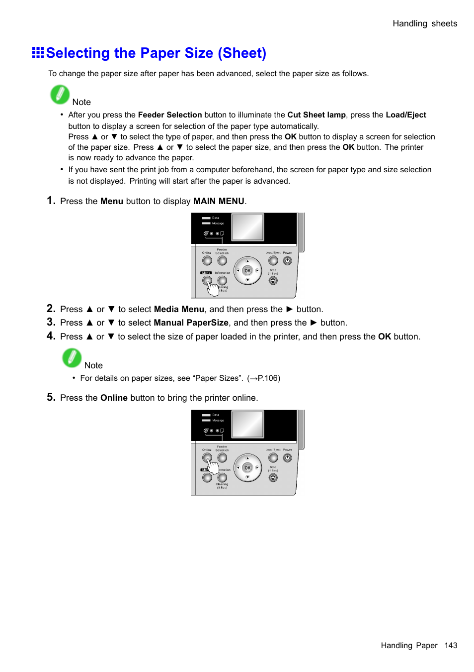 Selecting the paper size (sheet) | Canon imagePROGRAF iPF605 User Manual | Page 157 / 578