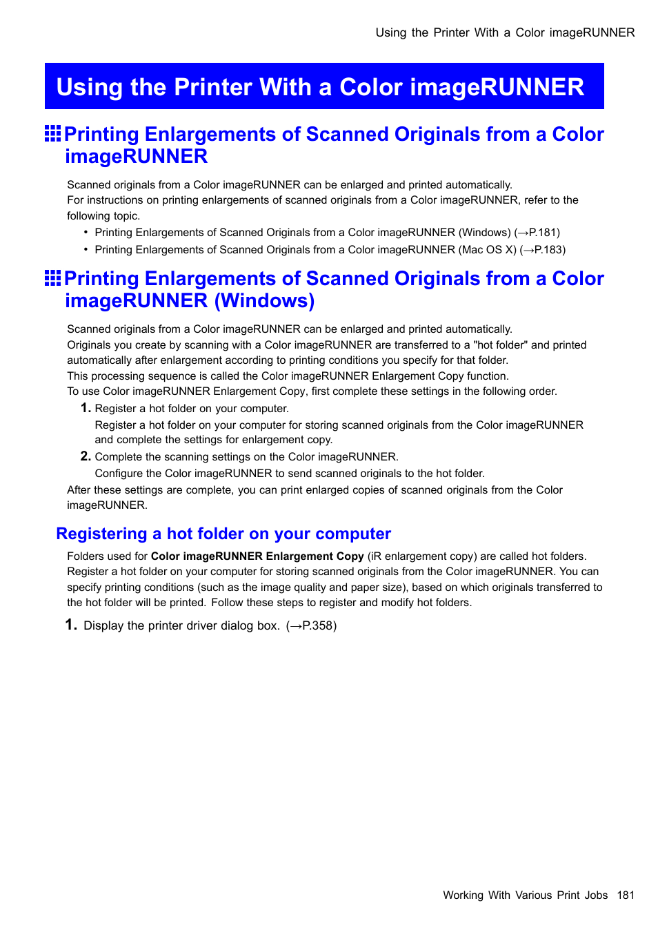 Using the printer with a color imagerunner, Registering a hot folder on your computer | Canon imagePROGRAF iPF605 User Manual | Page 195 / 578