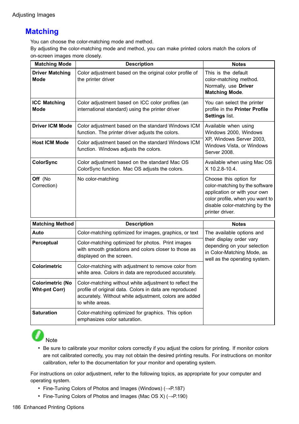 Matching | Canon imagePROGRAF iPF605 User Manual | Page 200 / 578
