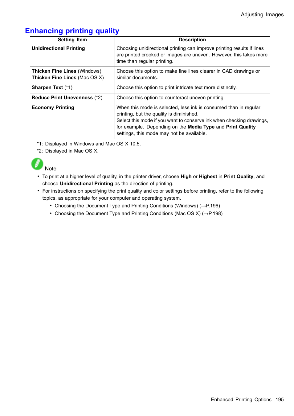 Enhancing printing quality | Canon imagePROGRAF iPF605 User Manual | Page 209 / 578