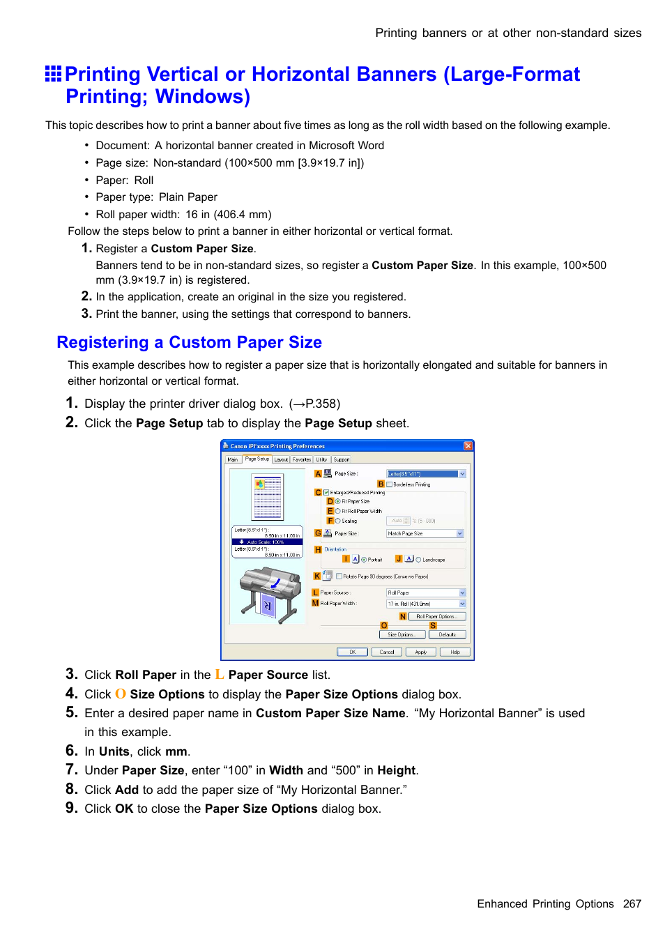 Registering a custom paper size | Canon imagePROGRAF iPF605 User Manual | Page 281 / 578