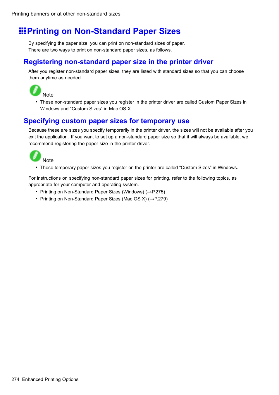 Printing on non-standard paper sizes, Specifying custom paper sizes for temporary use | Canon imagePROGRAF iPF605 User Manual | Page 288 / 578
