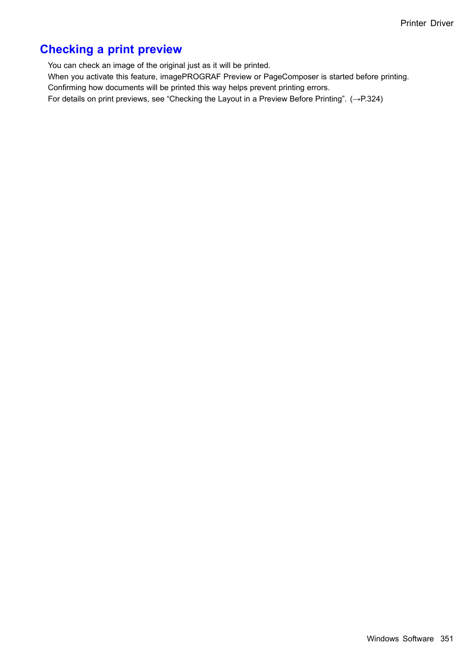 Checking a print preview | Canon imagePROGRAF iPF605 User Manual | Page 365 / 578