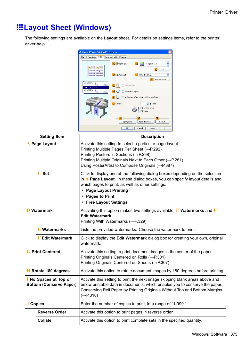 Layout sheet (windows) | Canon imagePROGRAF iPF605 User Manual | Page 389 / 578