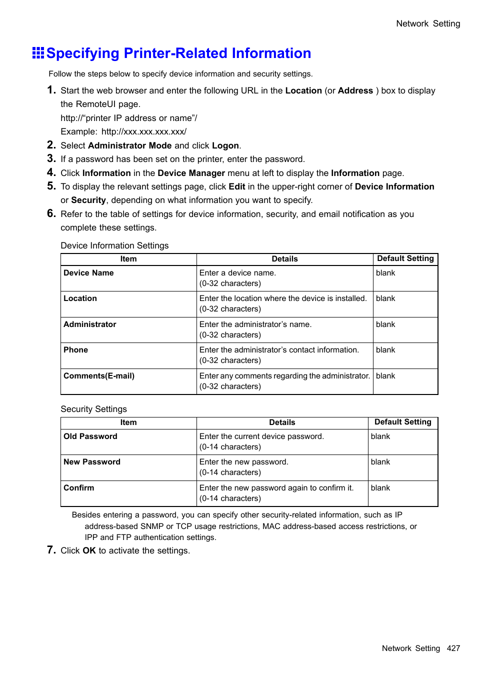Specifying printer-related information | Canon imagePROGRAF iPF605 User Manual | Page 441 / 578