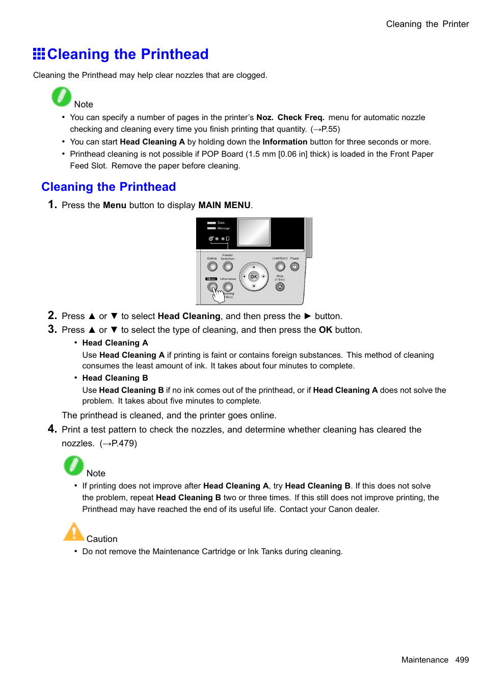 Cleaning the printhead | Canon imagePROGRAF iPF605 User Manual | Page 513 / 578
