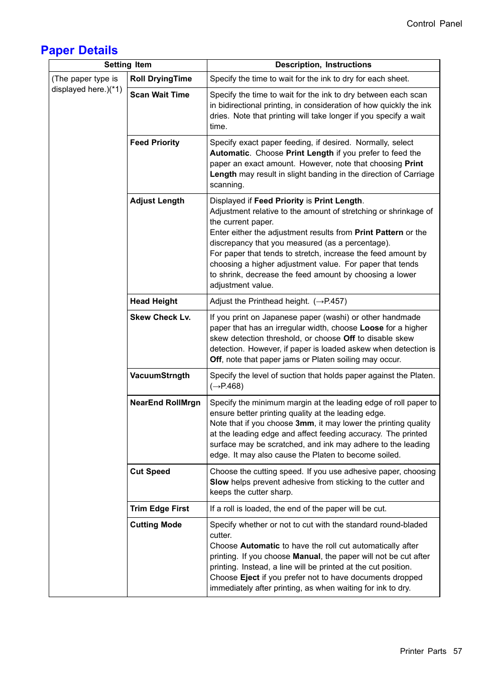 Paper details | Canon imagePROGRAF iPF605 User Manual | Page 71 / 578
