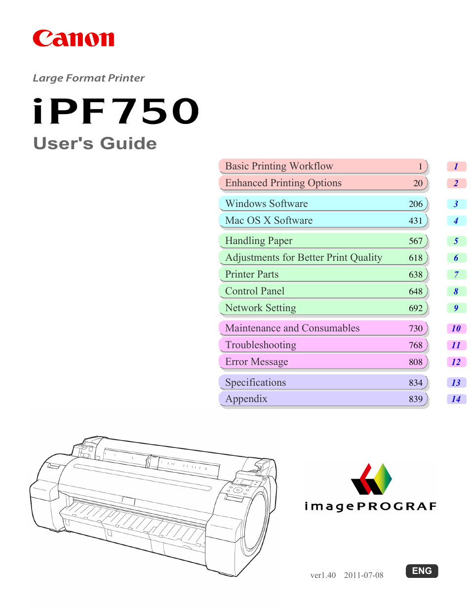 Canon imagePROGRAF iPF750 MFP M40 User Manual | 878 pages