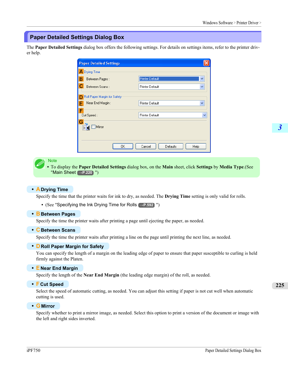 Paper detailed settings dialog box, P.225 | Canon imagePROGRAF iPF750 MFP M40 User Manual | Page 241 / 878