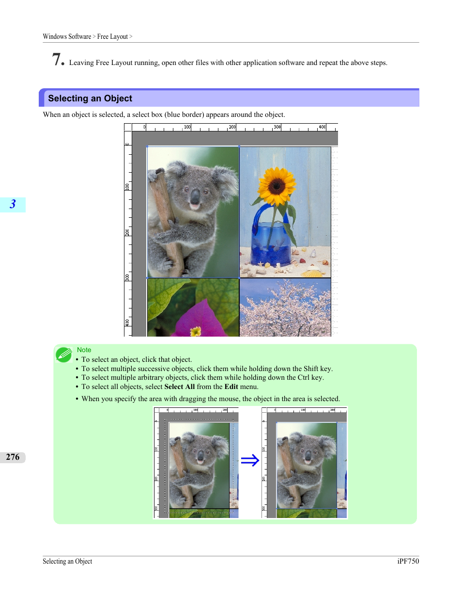 Selecting an object | Canon imagePROGRAF iPF750 MFP M40 User Manual | Page 292 / 878