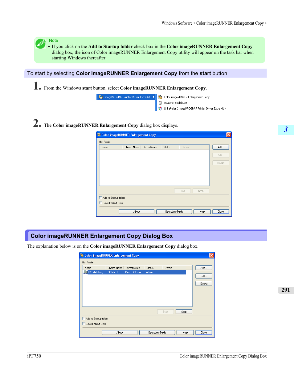 Color imagerunner enlargement copy dialog box | Canon imagePROGRAF iPF750 MFP M40 User Manual | Page 307 / 878