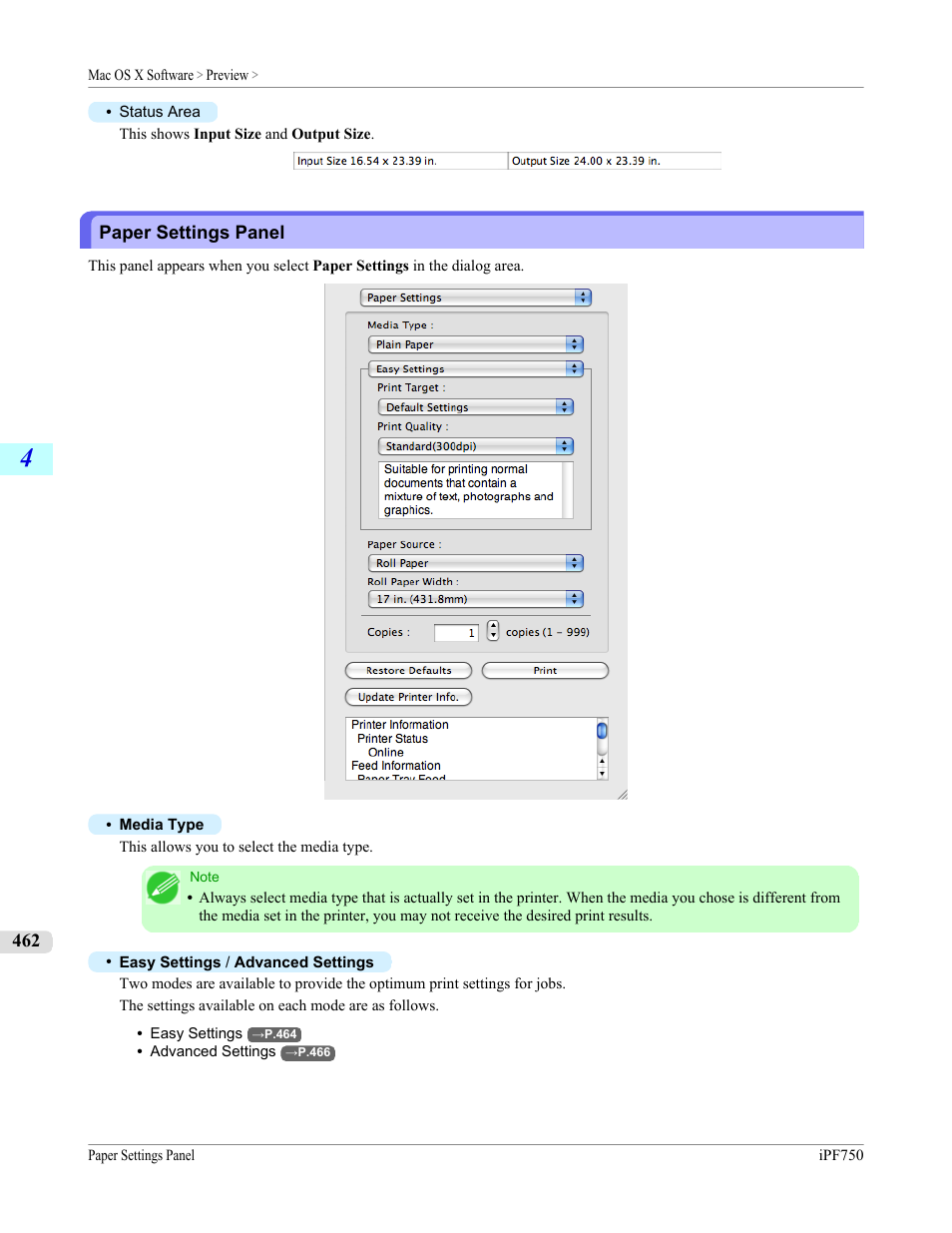 Paper settings panel | Canon imagePROGRAF iPF750 MFP M40 User Manual | Page 478 / 878