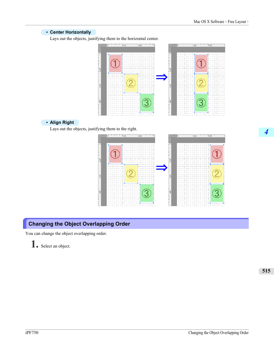 Changing the object overlapping order | Canon imagePROGRAF iPF750 MFP M40 User Manual | Page 531 / 878