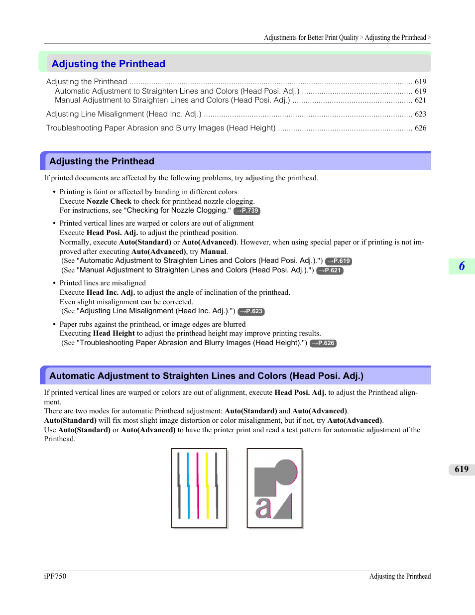 Adjusting the printhead | Canon imagePROGRAF iPF750 MFP M40 User Manual | Page 635 / 878