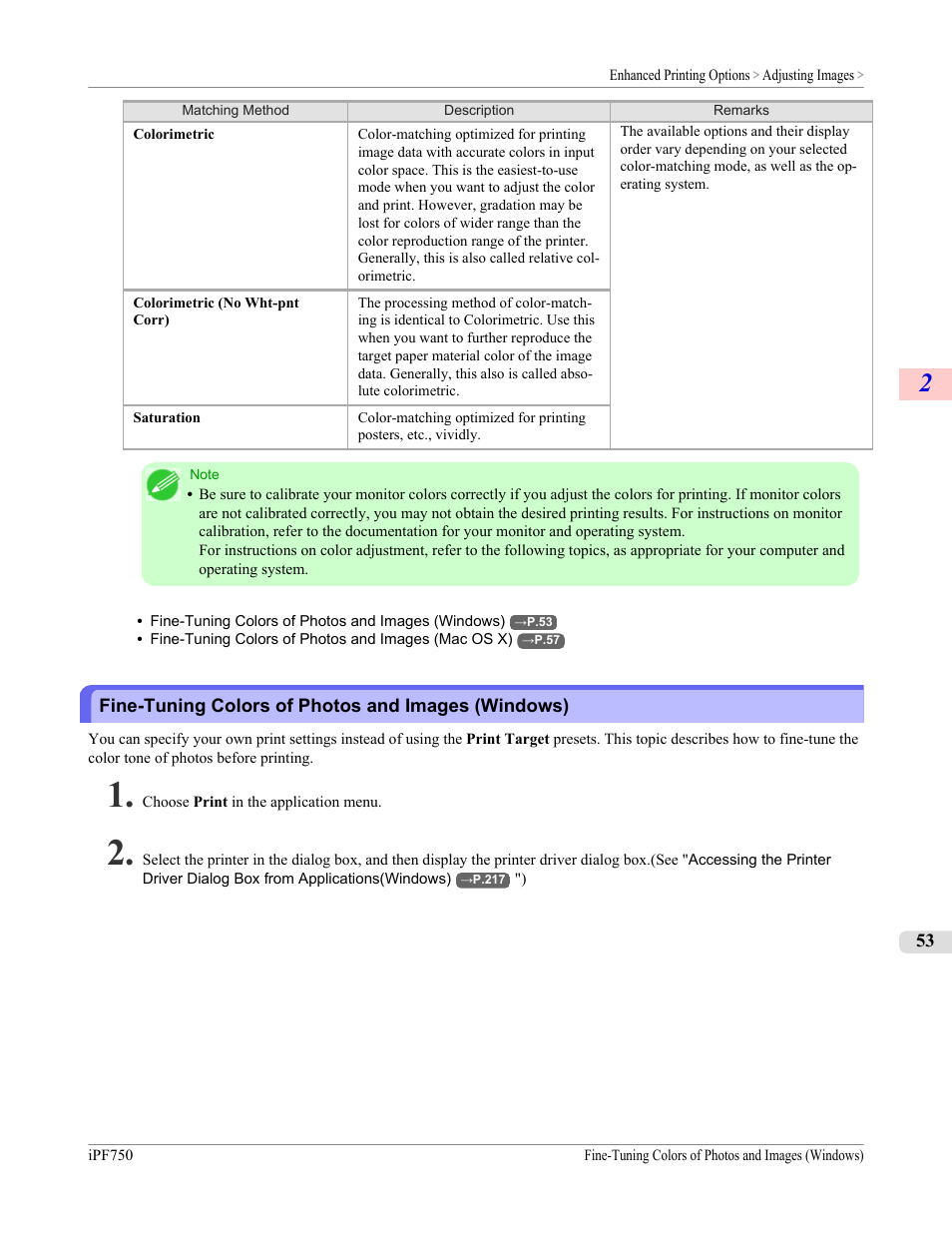 Fine-tuning colors of photos and images (windows) | Canon imagePROGRAF iPF750 MFP M40 User Manual | Page 69 / 878