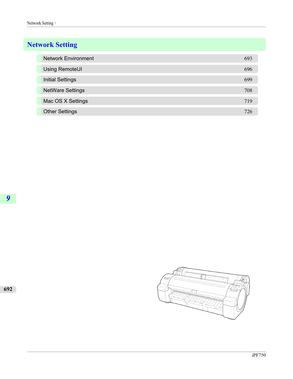 Network setting | Canon imagePROGRAF iPF750 MFP M40 User Manual | Page 708 / 878