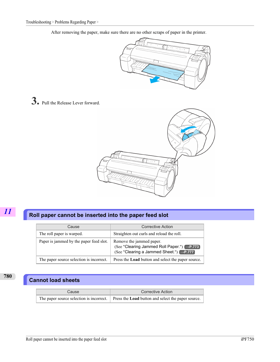 Cannot load sheets | Canon imagePROGRAF iPF750 MFP M40 User Manual | Page 796 / 878