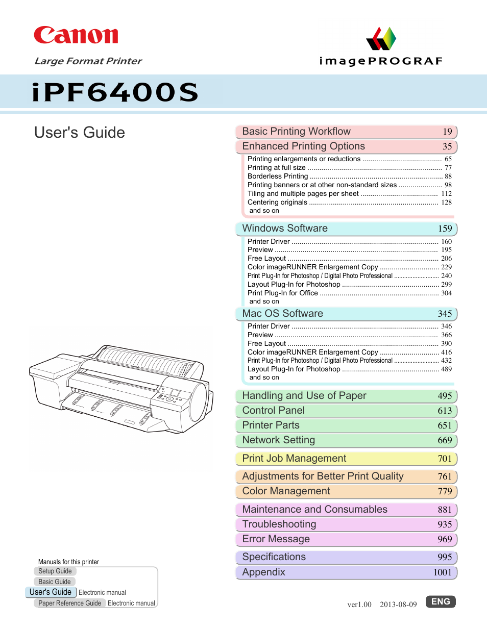 Canon imagePROGRAF iPF6400S User Manual | 1022 pages