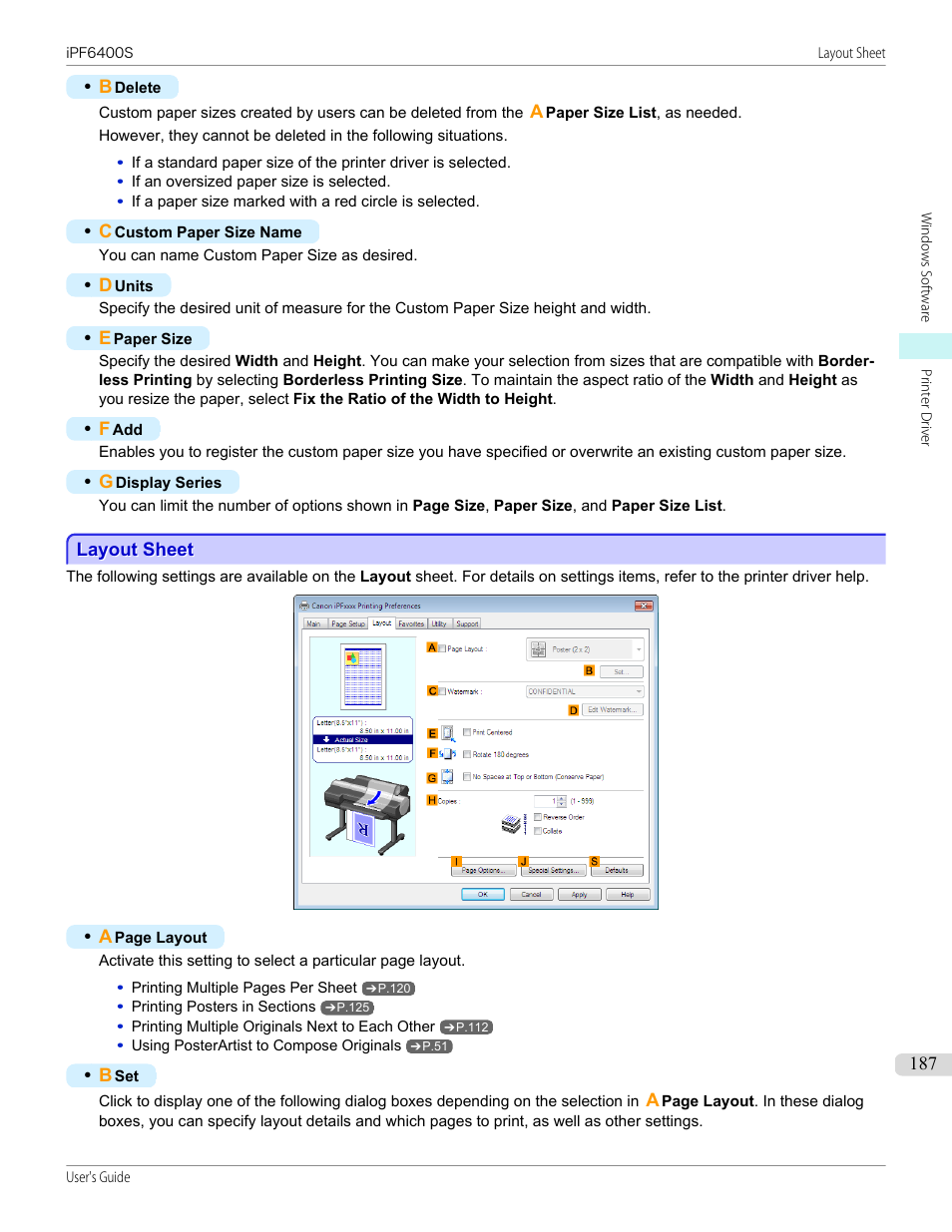 Layout sheet, P.187 | Canon imagePROGRAF iPF6400S User Manual | Page 187 / 1022