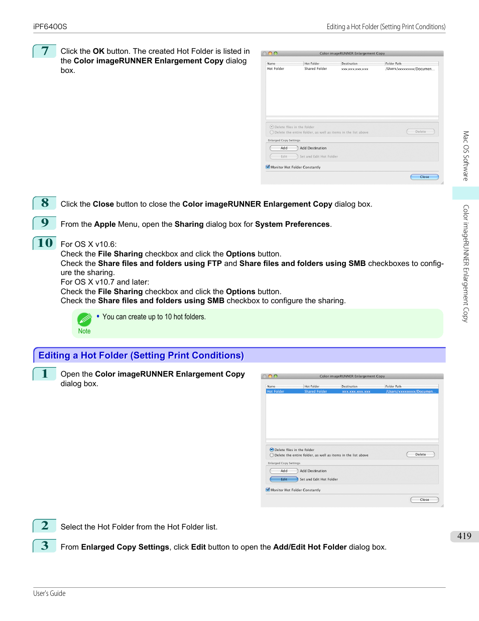 Editing a hot folder (setting print conditions) | Canon imagePROGRAF iPF6400S User Manual | Page 419 / 1022