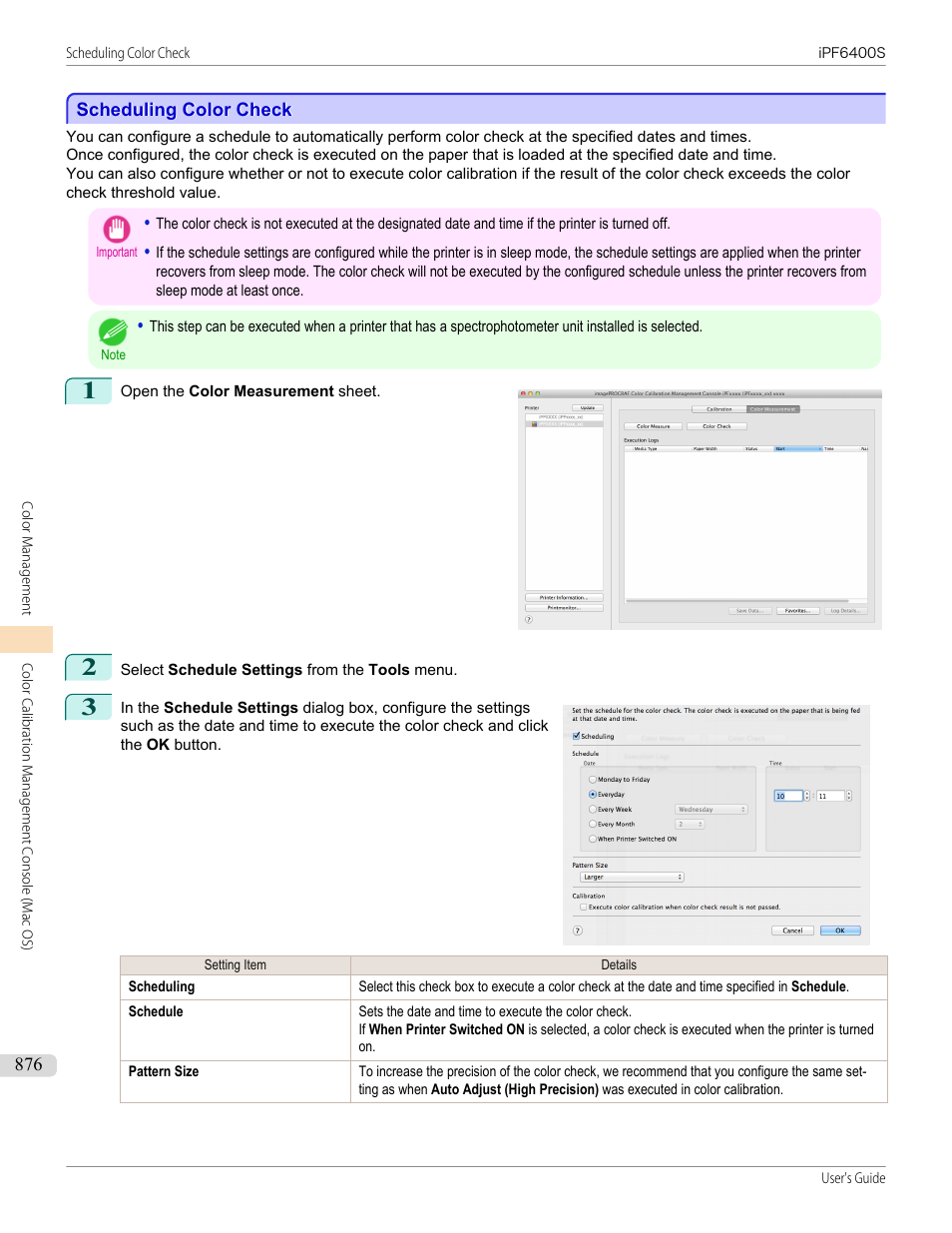 Scheduling color check, P.876, See "scheduling color check | Canon imagePROGRAF iPF6400S User Manual | Page 876 / 1022