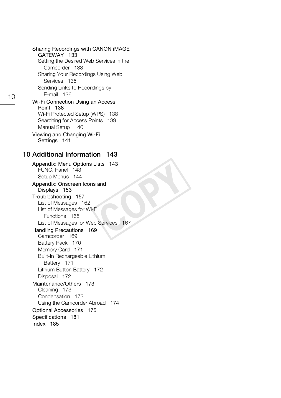 C op y | Canon VIXIA HF G30 User Manual | Page 10 / 189