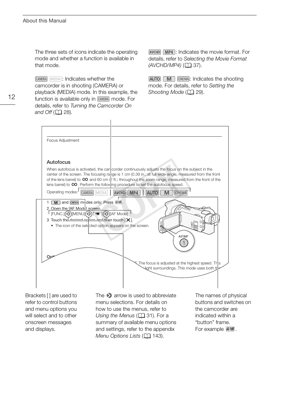 Cop y | Canon VIXIA HF G30 User Manual | Page 12 / 189