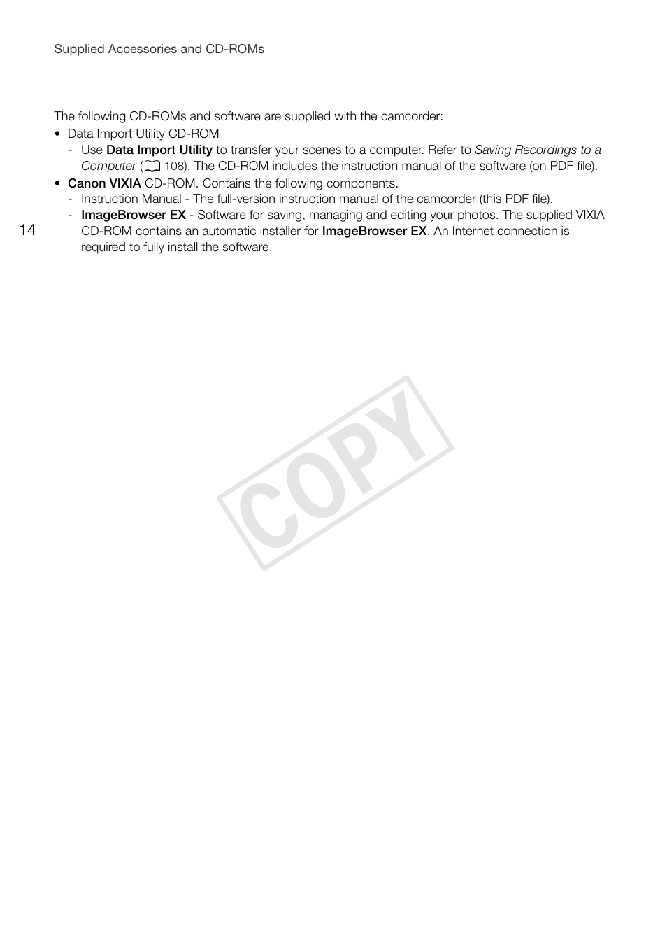 Cop y | Canon VIXIA HF G30 User Manual | Page 14 / 189