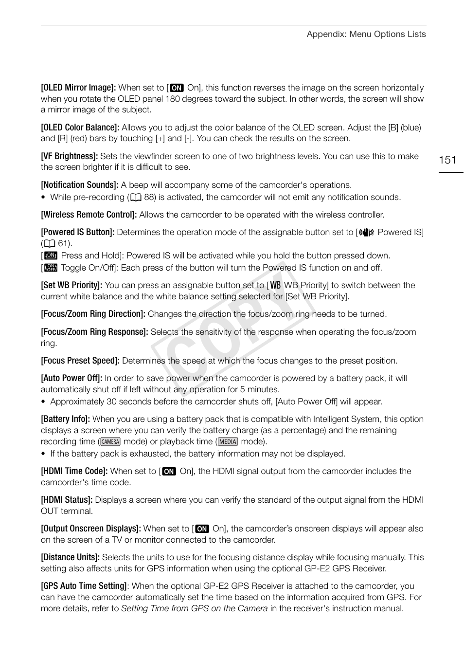 Cop y | Canon VIXIA HF G30 User Manual | Page 151 / 189