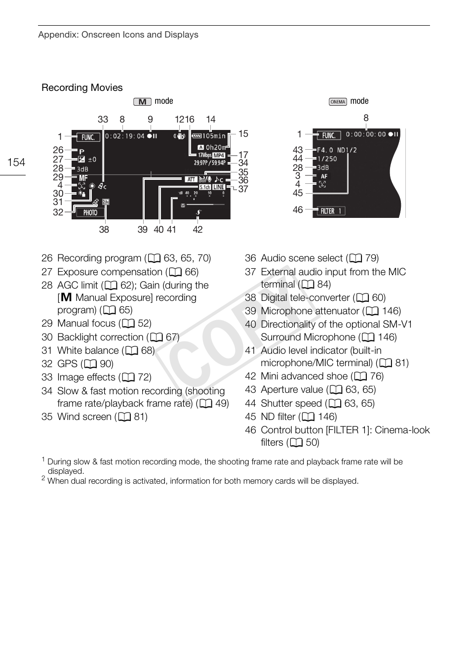 Cop y | Canon VIXIA HF G30 User Manual | Page 154 / 189