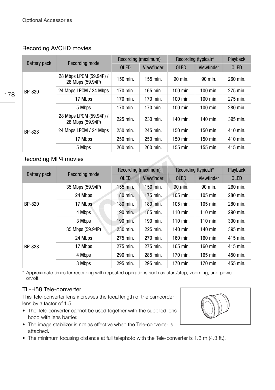 Cop y | Canon VIXIA HF G30 User Manual | Page 178 / 189