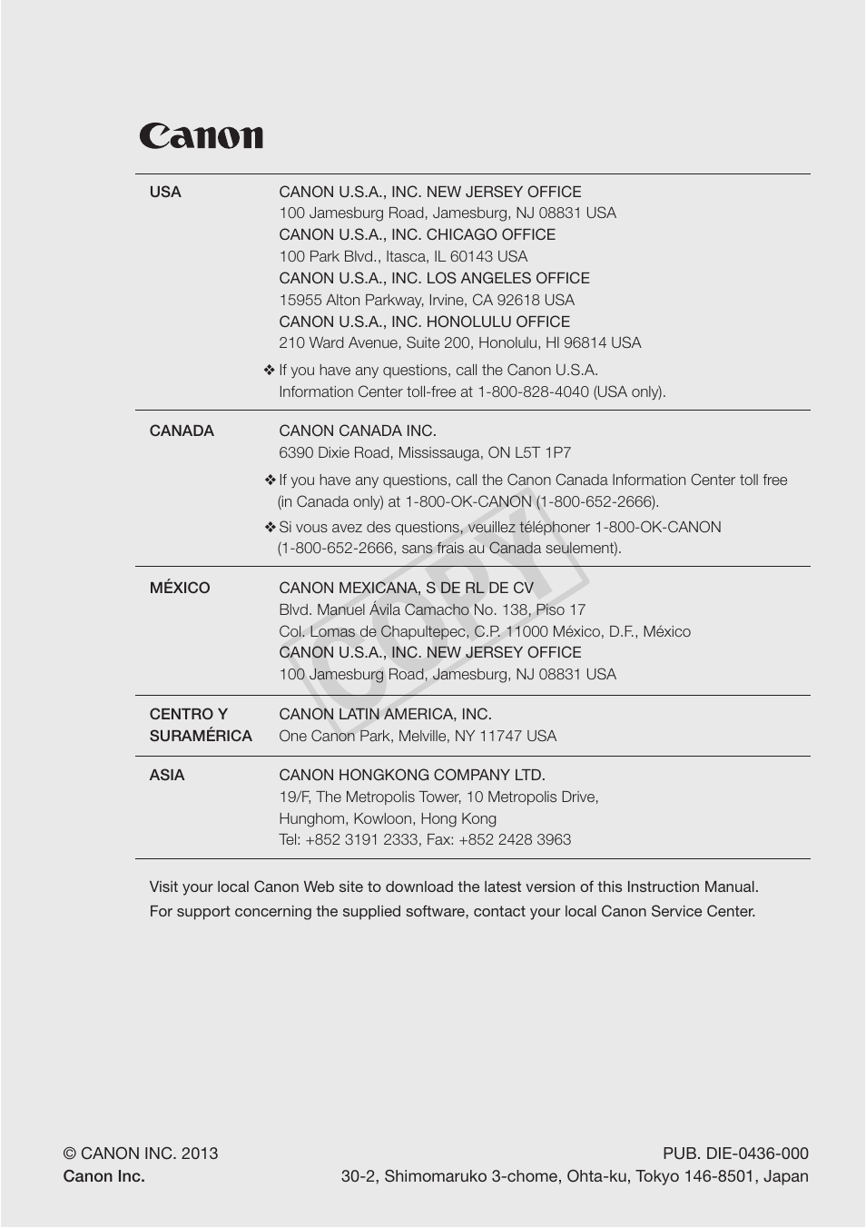 Cop y | Canon VIXIA HF G30 User Manual | Page 189 / 189