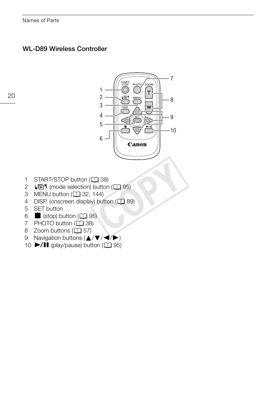 Cop y | Canon VIXIA HF G30 User Manual | Page 20 / 189